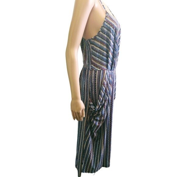 NWT BCBGENERATION DRESS NAVY STRIPED PATTERN SLOUCHY POCKETS HIGH LOW MED $88 - Picture 7 of 14